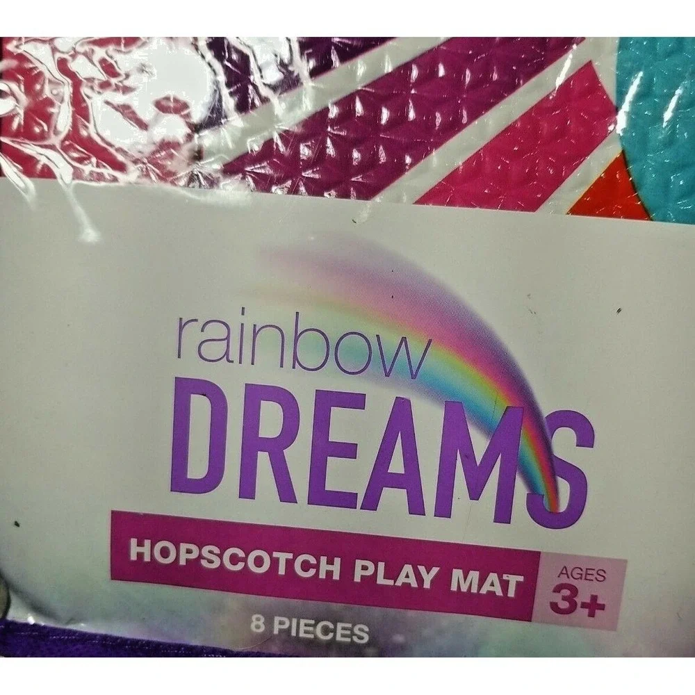 Rainbow Dreams Hopscotch Play Mat Kids 8 Piece Interlocking Foam Mermaid Unicorn